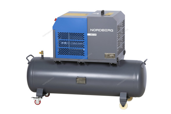 Компрессор винтовой NORDBERG NCF7,5R (5,5 кВт, ресивер 230 л, 10 бар, 660 л/мин)