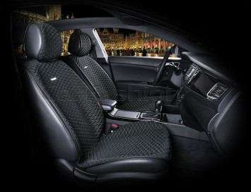 Накидки Фронт  «PALERMO»  Чёрный/Зелёный (капрон/экокожа)