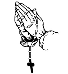 Наклейка "Молитва"  8x12см. Черный