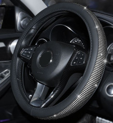 Оплетка на руль   Swarovski - М,  Черный с черными стразами