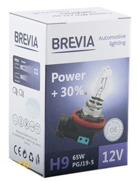 Автолампа BREVIA  12V  H9  65W PGJ19-5 Power +30% CP (карт.1шт)