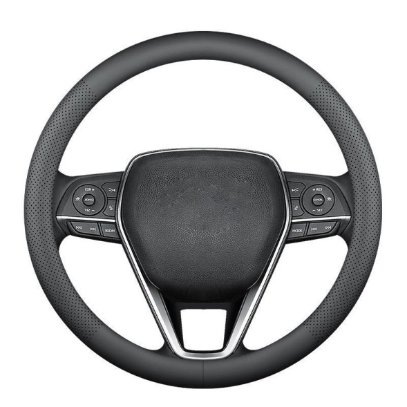 Оплетка на руль   Carlife  &quot;RoadOne&quot; М,  Чёрный/Чёрный гладкая кожа с перфорацией
