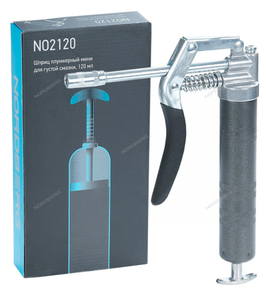 Шприц плунжерный NORDBERG NO2120 для густой смазки (120 мл) 