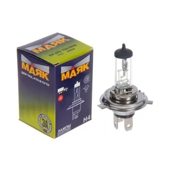 Лампа МАЯК 12V    H4   100/90W  P43t (карт.1шт)