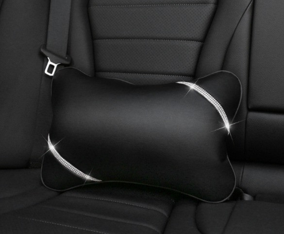 Подушка Swarovski  экокожа черный