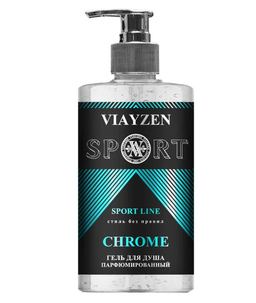 VIAYZEN Гель для душа парфюмированный, мужской  460мл.  Chrome Azzaro