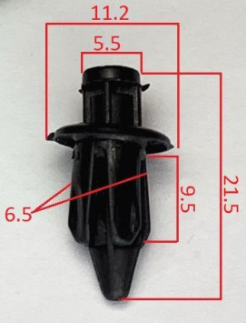 Клипсы  В=21,5 / Ш=11,2 мм.  (цена за упак. 10шт.)