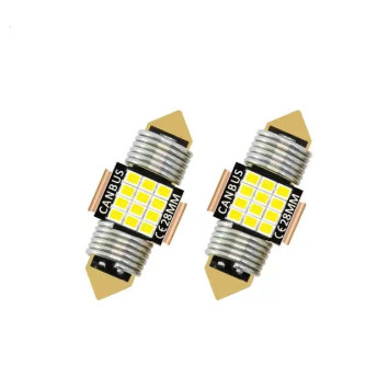 SOLAR  Свет-од  12V  T11x29   12 SMD 2016  C5W  SV8.5  белый (с обманкой)