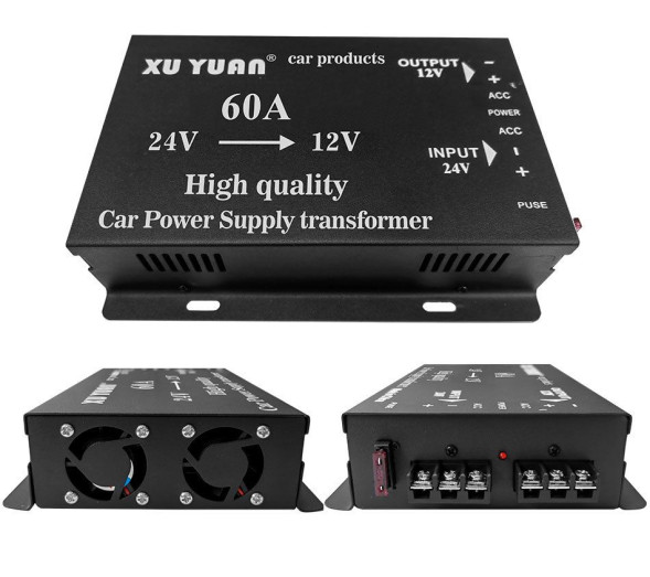 Преобраз. напряжения понижающий  Carlife  24-12V   60A 720W