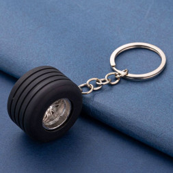 Брелок  "Колесо" карабин (1 кольцо)  хром