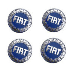 Этикетки на диски (метал)  диам. 60 мм "FIAT" синие, (4 шт.)