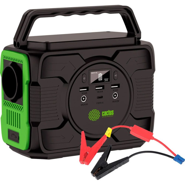 Зарядное устр-во Power Bank Cactus CS-PCS144 40000mAh 220V, 2xUSB черный/зеленый
