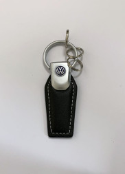 Брелок кожа  трапеция  VW  Черный