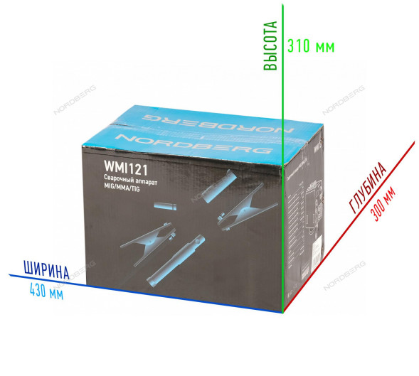 Инверторный сварочный аппарат NORDBERG WMI121 (MIG/TIG/MMA)