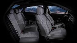 Чехлы «5D» PREMIUM каркасные «SMART PLUS» Серый/Серый/Серый (экокожа/велюр премиум класса)