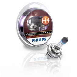 Автолампа Philips 12V   H4    60/55W  P43t-38  VisionPlus +60%  (к-т.2шт)