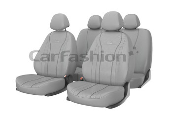 Чехлы «TILTAN» Серый/Серый/Тёмн.Серый (Экокожа/центр перфорация)