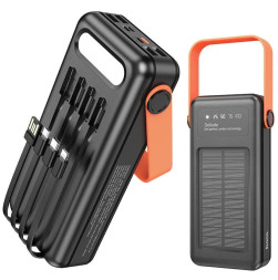 Зарядное устр-во Power Bank HOCO DB33 7 портов, 4 кабеля 30000mAh + фонарик, солнечная батарея