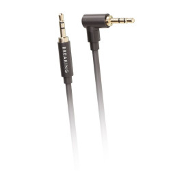Кабель стерео Breaking   AUX-AUX  1м. угловой, черный