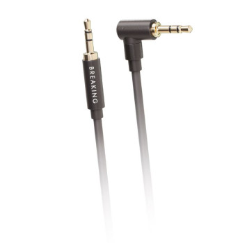 Кабель стерео Breaking   AUX-AUX  1м. угловой, черный