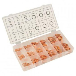 Набор шайб медных 5х10-17,5х24мм, 150шт в кейсе