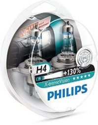 Автолампа Philips 12V   H4    60/55W  P43t-38  X-treme Vision (+130% света) Set 2 pcs.