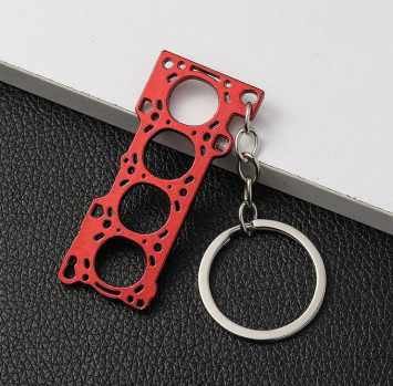 Брелок  &quot;Прокладка двигателя&quot; карабин (1 кольцо)  Красный