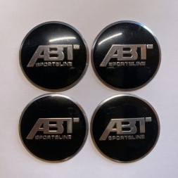 Этикетки на диски (метал)  диам. 56,5мм.  "ABT" черный  (4 шт.)