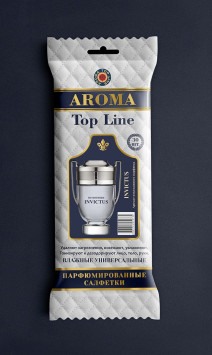 Парфюмированные салфетки большие AROMA Top Line Invictus (упак.30шт)