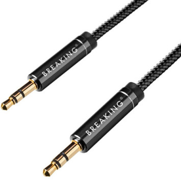 Кабель стерео Breaking   AUX-AUX  1м. черный