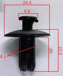 Клипсы  В=22,5 / Ш=24,3 мм.  (цена за упак. 10шт.)