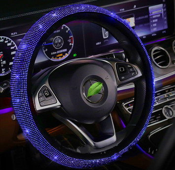 Оплетка на руль Swarovski №2 - М, Синий