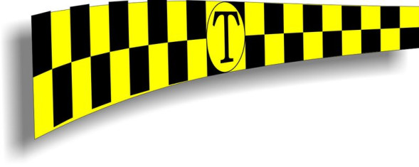 Такси шашечки полоса магн.  &quot;TAXI&quot; 4*100см, к-т 2шт, жел.+черн