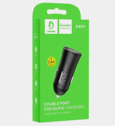 АЗУ  Denmen  2USB (12/24V - 5V 2,4A) Черный