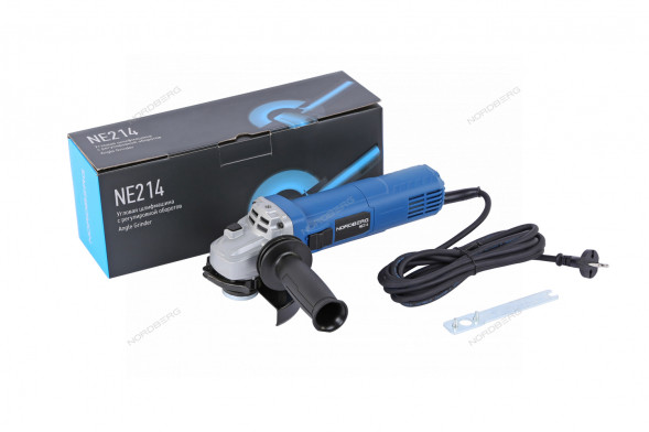 Угловая шлифмашина NORDBERG NE214 с регулировкой оборотов (125 мм, 1400 Вт)