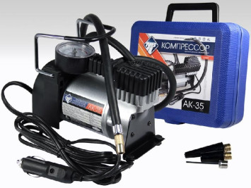 Компрессор TORNADO АK-35 10 Атм/35л/прикур/клеммы /сумка/шланг 1,0м КЕЙС