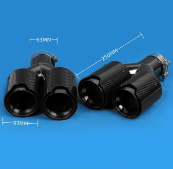 Насадка на глушитель BMW//M двойная, (d 63мм) длина 250мм, карбон