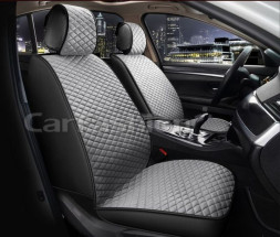 Накидки Фронт «ROMB FRONT» Серый/Чёрный/Серый (велюр/экокожа)