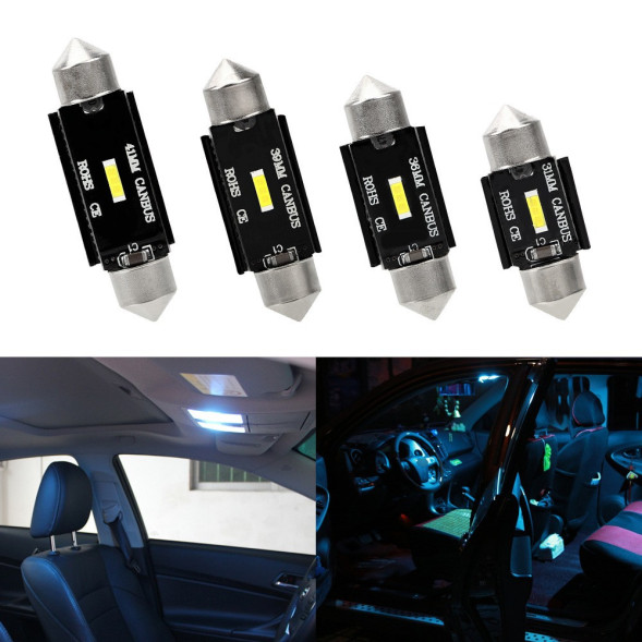 SOLAR  Свет-од  12V  T11x31  1 SMD 1860 C5W  SV8.5  белый  (с обманкой)