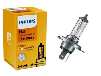 Автолампа Philips 12V   H4    60/55W  P43t-38 Premium (30% more light) карт.1шт.