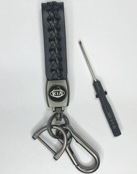Брелок кожа LUX  KIA  Черный