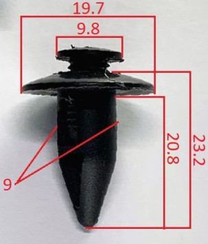 Клипсы  В=23,2 / Ш=19,7 мм.  (цена за упак. 10шт.)