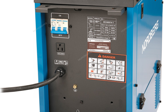 Инверторный сварочный аппарат NORDBERG WMI252 (MIG/MAG/MMA, 380В)