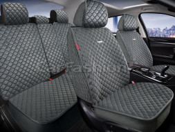 Комплект Накидок «POLO PLUS» Св.Серый (велюр/усиленная боковая утягивающая резинка/разд.подгол. )