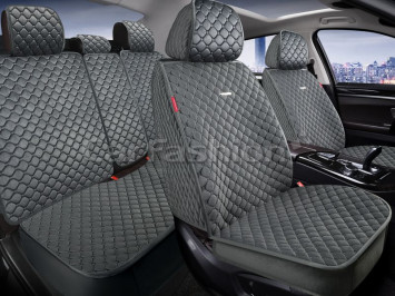 Комплект Накидок «POLO PLUS» Св.Серый (велюр/усиленная боковая утягивающая резинка/разд.подгол. )