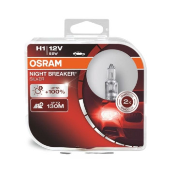 Лампа OSRAM 12V     H1   55W  NBS Silver  P14,5s (к-т 2шт) (+100%)