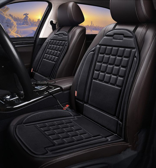 Накидка на сиденье  с подогревом Carlife (трапеция)  Чёрный 24V !