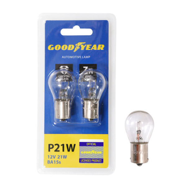 Автолампа GOODYEAR  12V  P21W  BA15s  (блистер: к-т 2шт.)