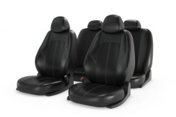 Чехлы  «RANGER LEATHER», черный/черный/серая отстрочка  (Экокожа)