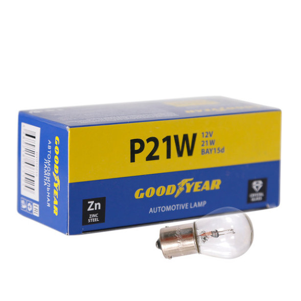 Автолампа GOODYEAR  12V  P21W  BA15s  (коробка: 10шт.)